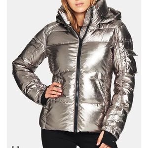 S13 Kylie Metallic Hooded Puffer Coat